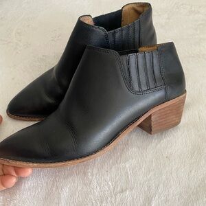 Madewell Black Ankle Boots with Elastic Panels